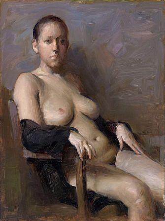Max Ginsburg, Nude in Armchair (Nude Study 3)
oil on panel, 16 x 12 in. (40.6 x 30.5 cm)
MG130404