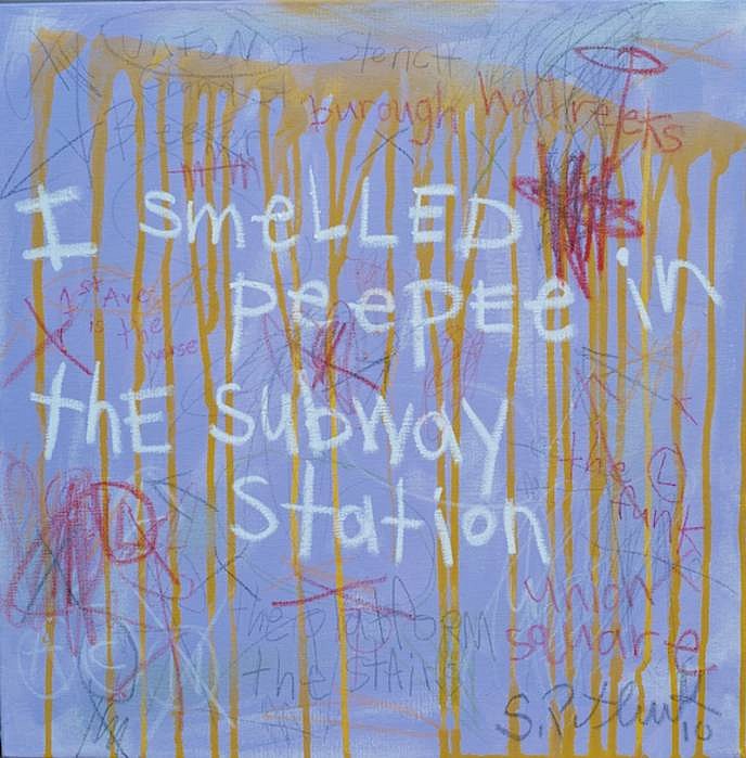 Stephen Pitliuk, I Smelled Peepee in the Subway, 2010
mixed media and resin on canvas, 18 x 18 in. (45.7 x 45.7 cm)
SP100904