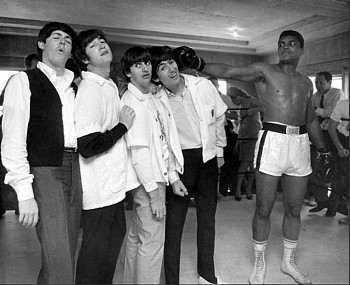 Work:&nbsp;Harry Benson Ali Hits George, Beatles, Miami, Edition of 35