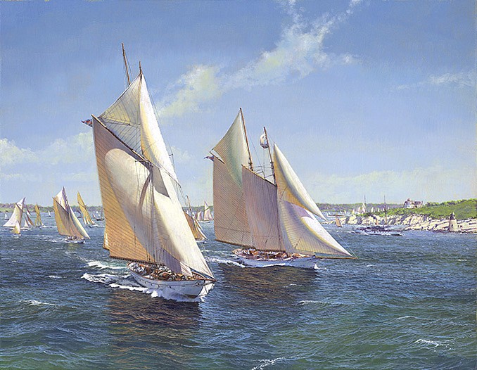 Maarten Platje, The Fleet of the NYYC leaving Newport in 1896
oil on canvas, 27 1/2 x 35 3/8 in. (70 x 90 cm)
MP131201