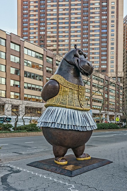 Hippo Ballerina by Bjorn Skaarup - Dante Park NYC - Installation View