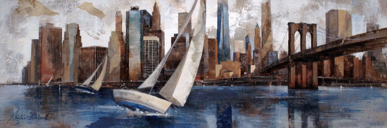 Marti Bofarull, 45025 Sailing Manhattan
mixed media on canvas, 19 5/8 x 59 x 1 1/2 in. (50 x 150 x 4 cm)
MB170434