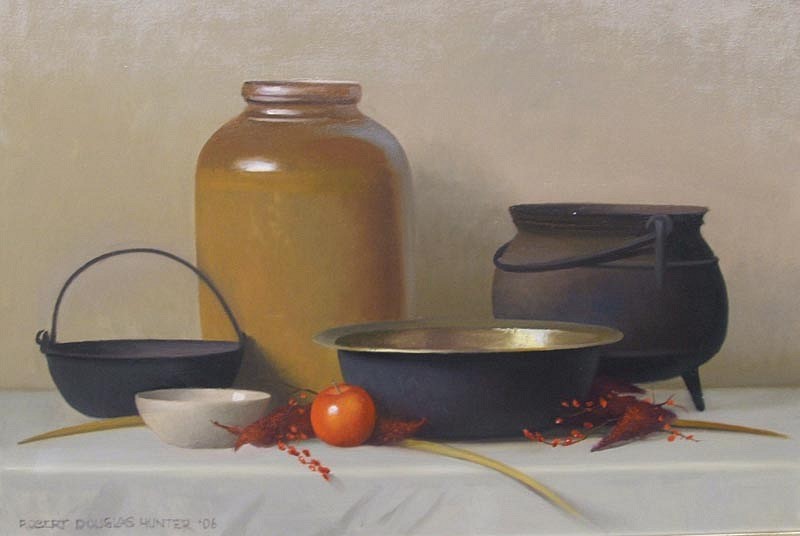 Robert Douglas Hunter, Black Tin and Brass, 2006
oil on canvas, 24 x 36 in. (61 x 91.4 cm)
RDH010706h