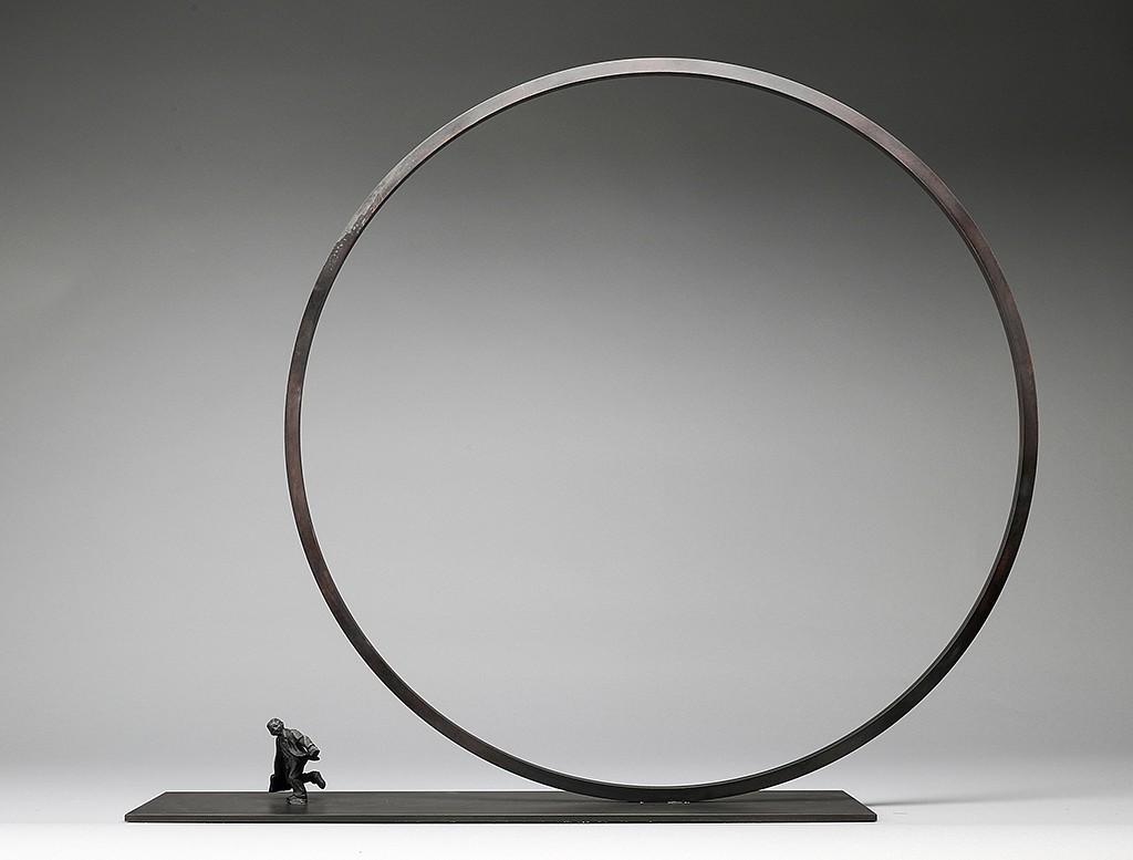 Jim Rennert, A Step Ahead, Edition of 45, 2006
bronze and steel, 30 x 34 x 6 in. (76.2 x 86.4 x 15.2 cm)
JR140618
