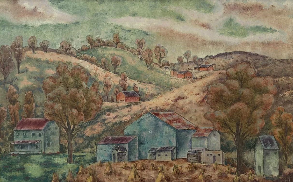 George Biddle, Pennsylvania Landscape, 1947
oil on canvas, 25 1/4 x 40 in. (64.1 x 101.6 cm)
GB180801