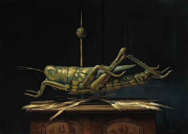 Sarah Lamb, Antique Grasshopper Weathervane, 2018
oil on linen, 34 x 47 in. (86.4 x 119.4 cm)
SL1808005