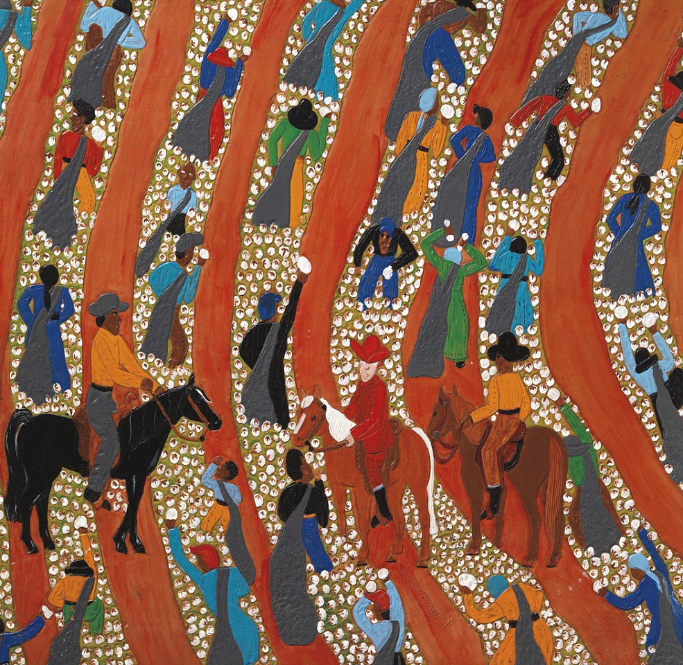 Winfred Rembert, Overseers in the Field #1, 2007
Dye on carved and tooled leather, 32 x 32 3/5 in. (81.3 x 82.8 cm)
WR190213