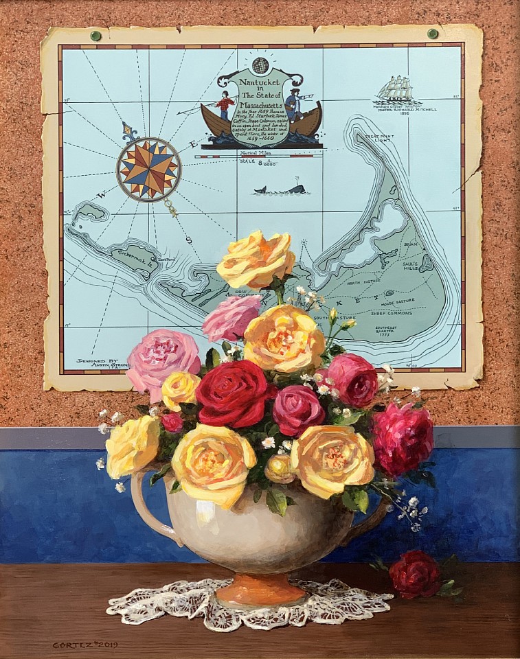 Jenness Cortez, Nantucket Roses, 2019
acrylic on mahogany panel, 20 x 16 in. (50.8 x 40.6 cm)
JC190602
