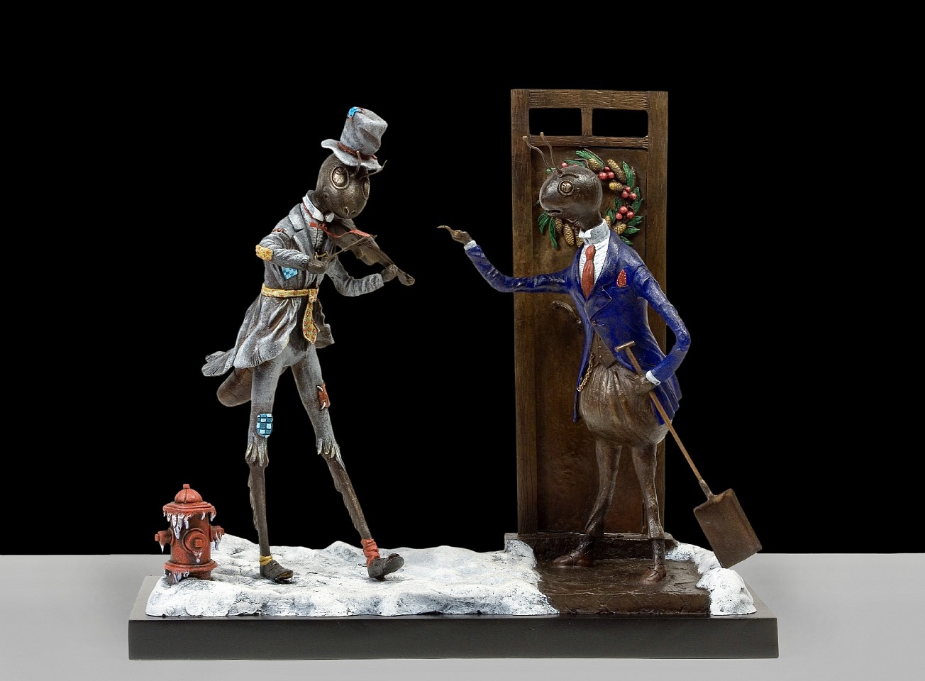 Bjorn Skaarup, The Grasshopper and the Ant, Ed. of 9, 2019
bronze with polychrome patina, 16 x 18 x 8 in. (40.6 x 45.7 x 20.3 cm)
BS190601