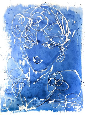 Adrienne Christos, Indigo
acrylic on paper, 28 x 22 in. (71.1 x 55.9 cm)
AC190816