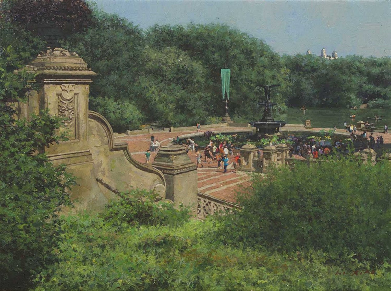 Li Xiao, Summer at Bethesda Fountain, 2015
oil on canvas, 12 x 16 in. (30.5 x 40.6 cm)
LX151001
