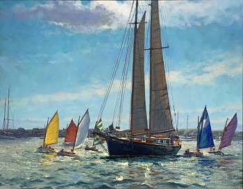 Louis Guarnaccia - Louis Guarnaccia Schooner and the Rainbow Fleet, Nantucket