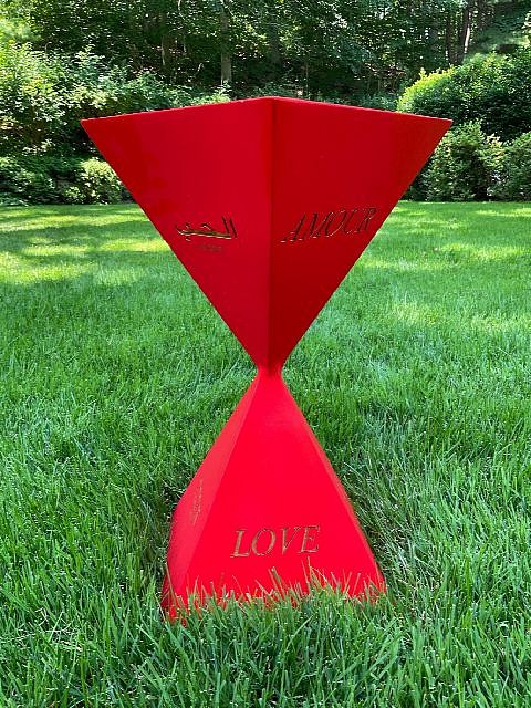 Steven Simmons, Love Pyramids (Small)
steel with polychromatic finish, 20 x 10 1/2 x 10 1/2 in. (50.8 x 26.7 x 26.7 cm)
SS210906