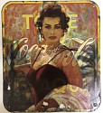 Kadir López, Sophia Loren
mixed media on vintage enamel sign