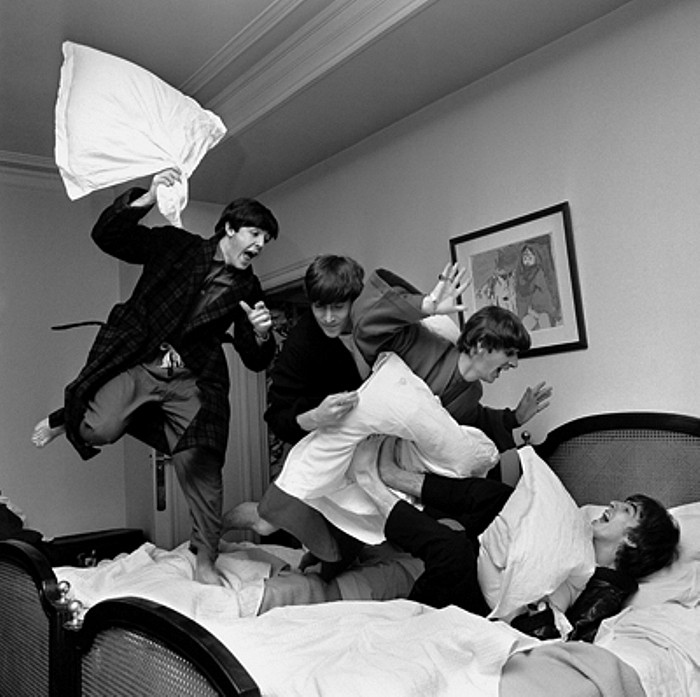 Harry Benson, Beatles Pillow Fight, Hotel George V, Paris, 1964
archival pigment print, 44 x 44 in. (111.8 x 111.8 cm)
HB1200514