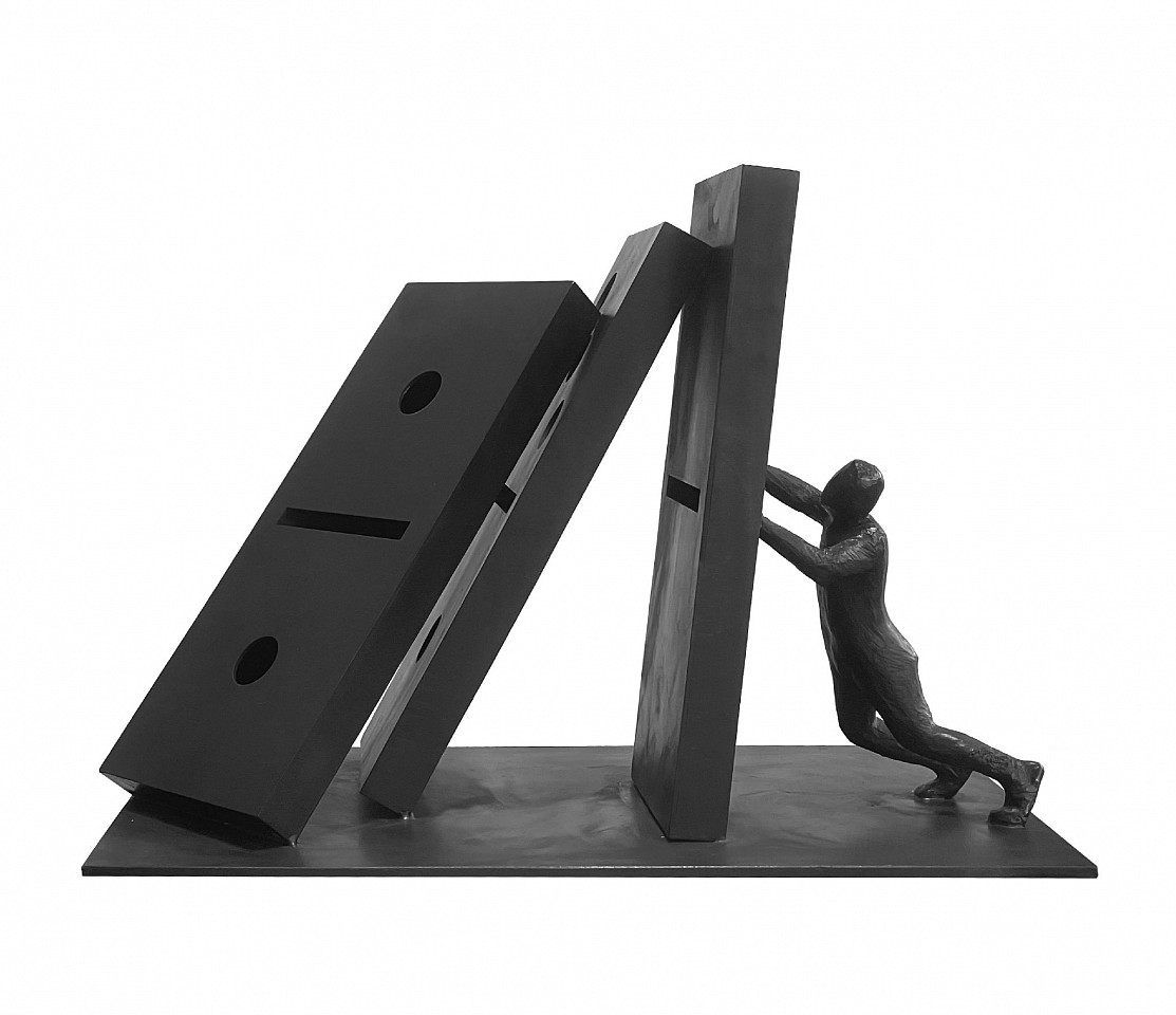 Jim Rennert, Domino Effect, 2021
bronze and steel, 15 x 20 x 12 in. (38.1 x 50.8 x 30.5 cm)