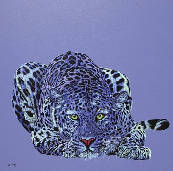 Helmut Koller - Helmut Koller Leopard in Blue-Violet