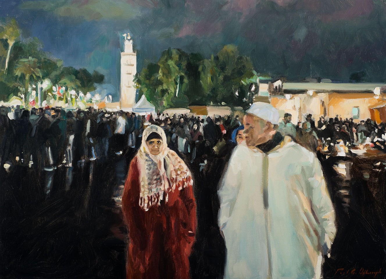 Paul G. Oxborough, Jemaa el-Fnaa Square, 2023
oil on linen, 19 x 26 in. (48.3 x 66 cm)
PO231014