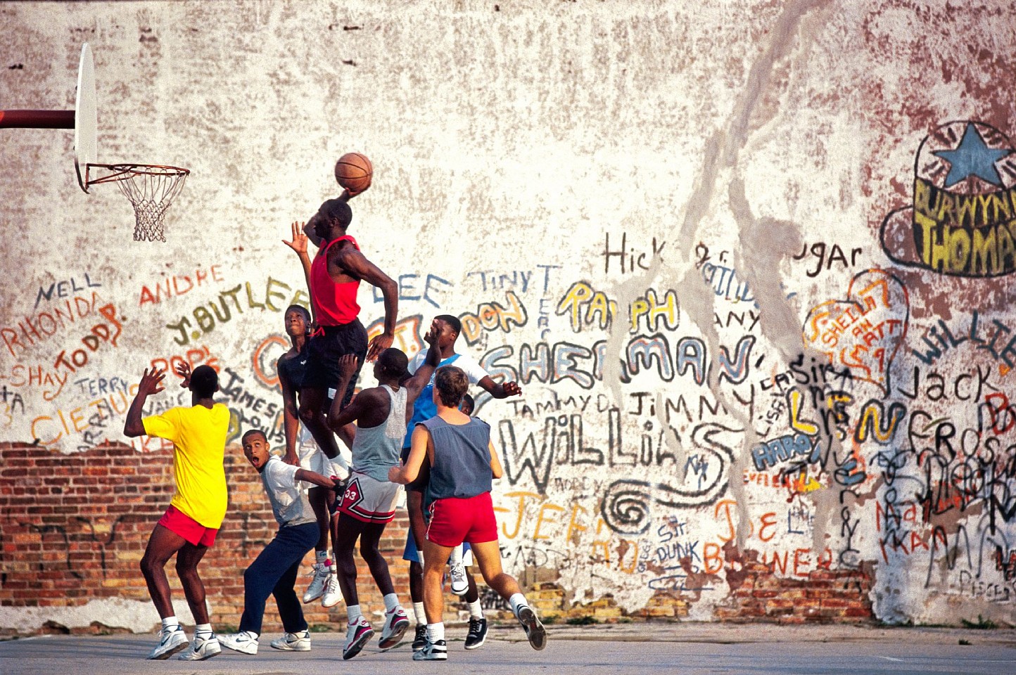 Stephen Wilkes, Michael Jordan, Graffiti Wall, Ed. 7/20
FujiFlex Archival Digital C-Print, 32 x 46 1/2 in. (81.3 x 118.1 cm)
SW240510