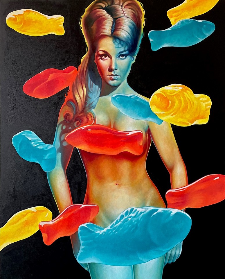 William Nelson, Ann-Margret and Swedish Fish, 2024
oil on canvas, 60 x 48 in. (152.4 x 121.9 cm)
WN240701