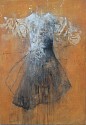 Nathalie Deshairs, Petite robe fond orange
2024, oil on canvas