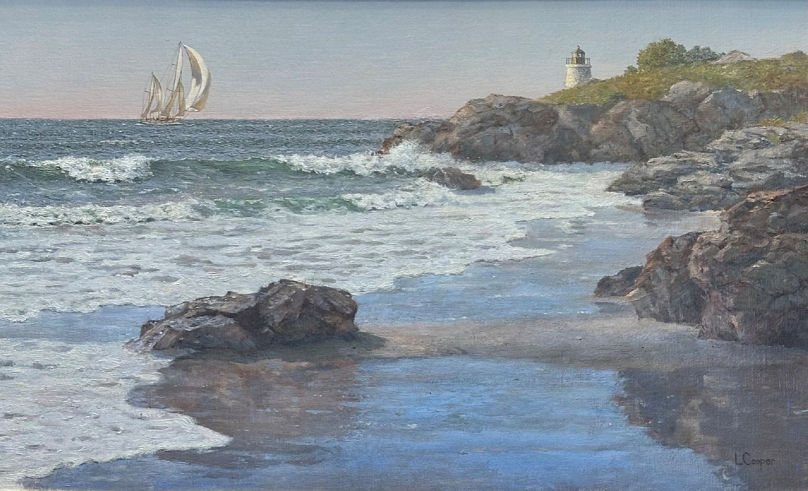 Laura Cooper, Castle Hill, Newport, RI, 2023
oil on linen, 16 x 26 in. (40.6 x 66 cm)
LC241002