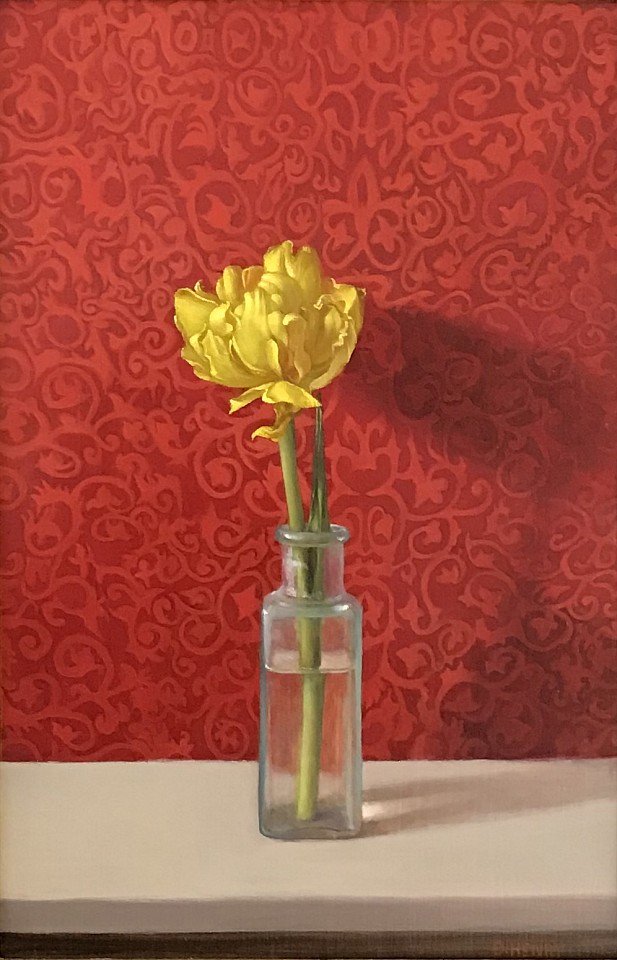 David Henry, Yellow Tulip with Red Background, 2024
oil on birch panel, 12 x 8 in. (30.5 x 20.3 cm)
DH241201