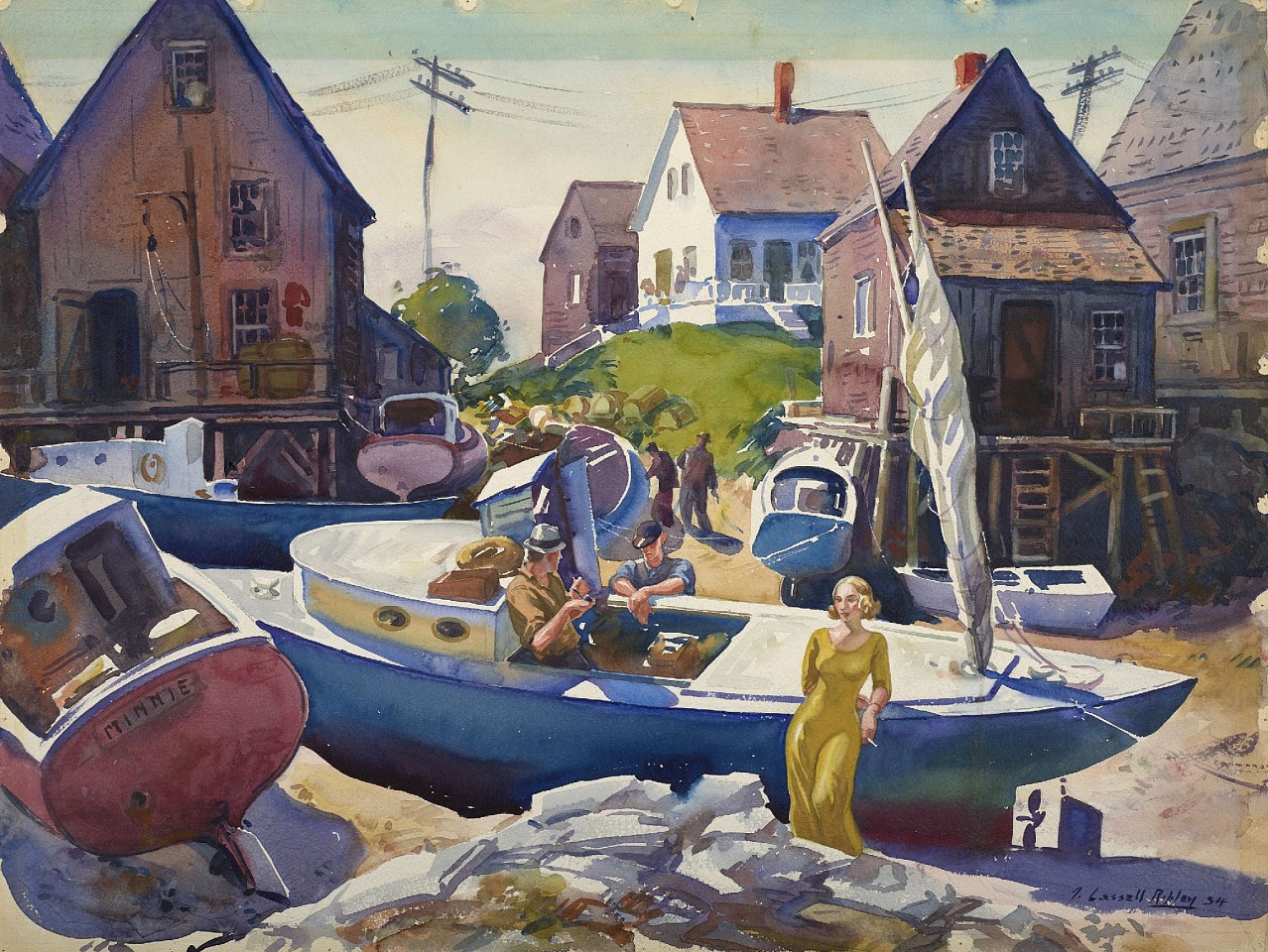 Aiden Lassell Ripley, Minnie, Cape Porpoise, Maine, 1934
watercolor on paper, 19 3/4 x 26 in. (50.2 x 66 cm)
ALR241201