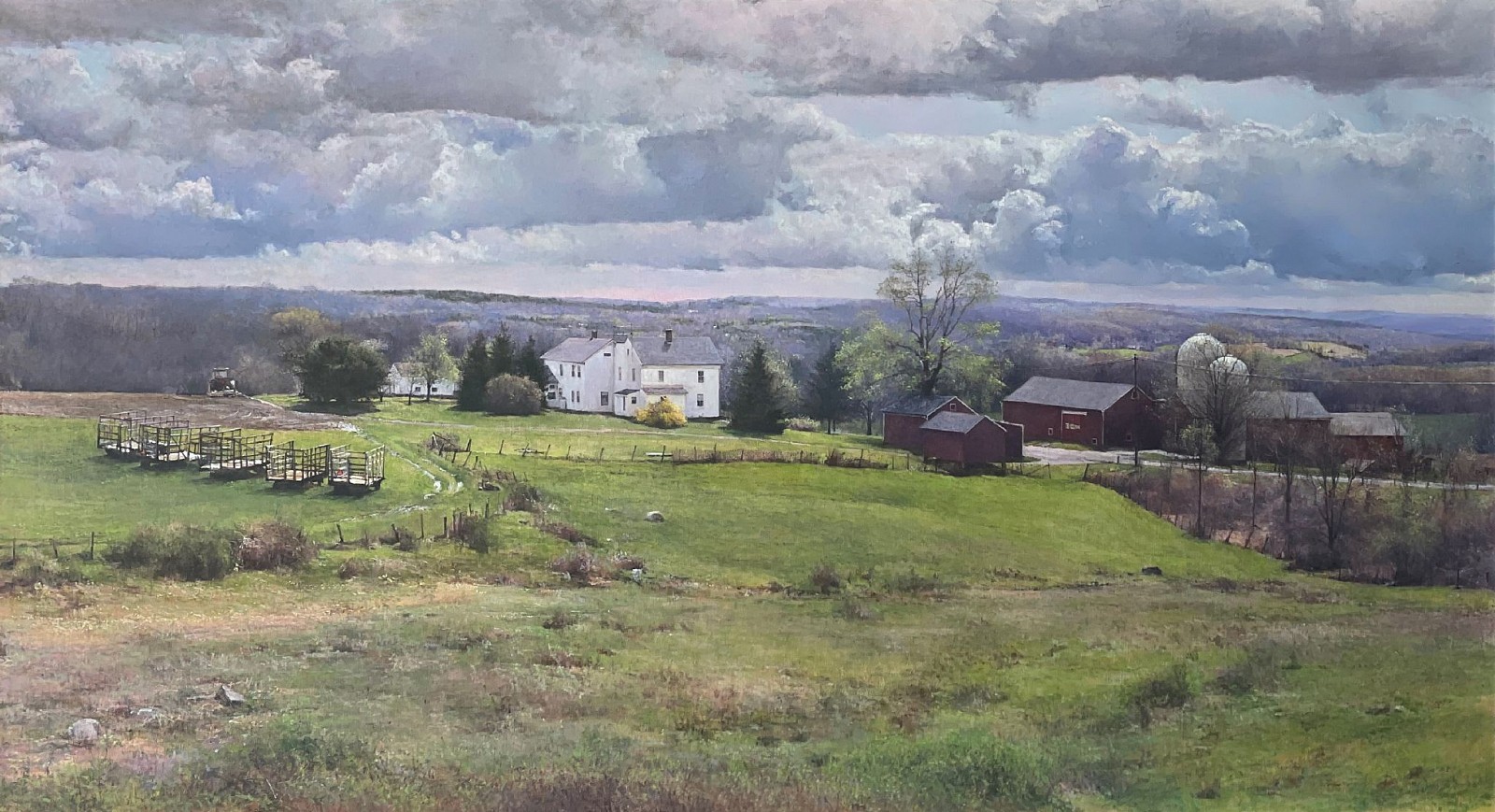 Peter Poskas, Haywagons, April Skies, Parmelee Farm, 1990
oil on canvas, 36 x 64 in. (91.4 x 162.6 cm)
PP120101