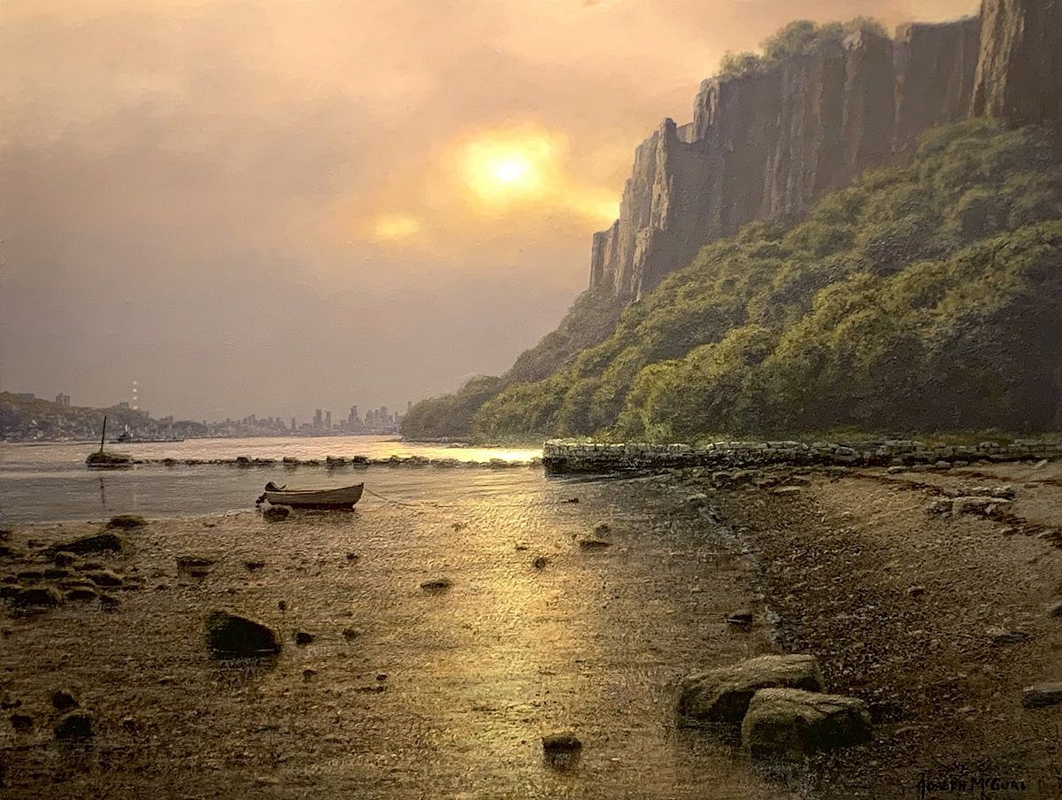 Joseph McGurl, Hazy Light, Hudson River, 2019
oil on panel, 20 3/4 x 26 3/4 in. (52.7 x 68 cm)
JM191102