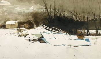 Work: Andrew Wyeth Wagon Blue (Study for 'Flood Plain')
