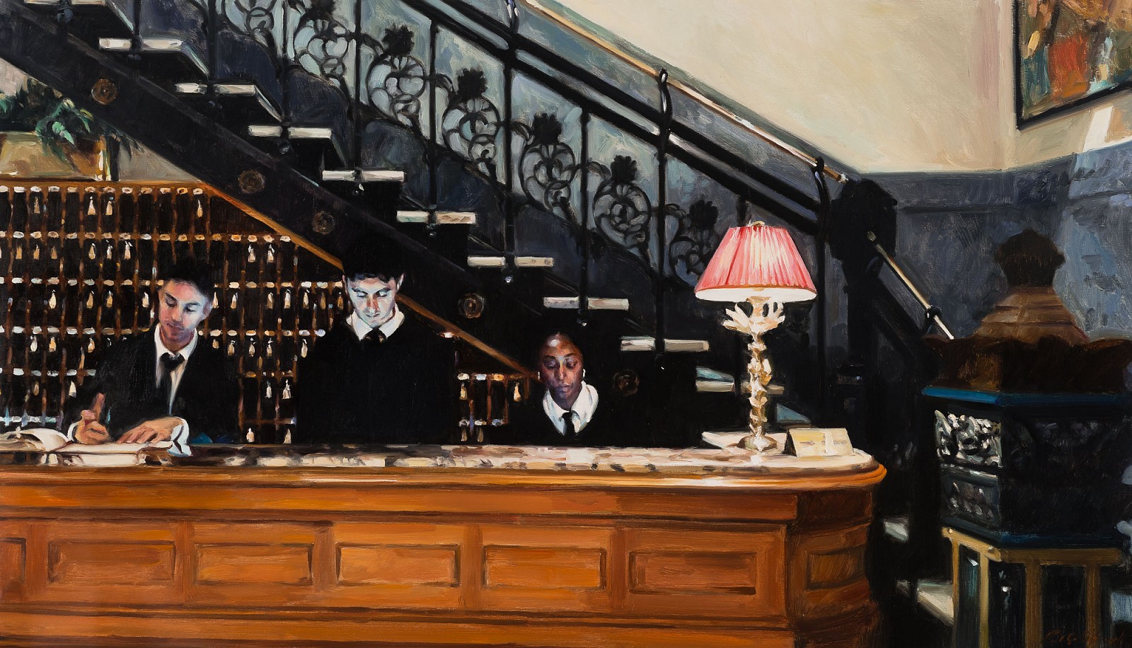 Paul G. Oxborough, Hotel Chelsea, 2025
oil on linen, 30 x 52 in. (76.2 x 132.1 cm)
PO250307