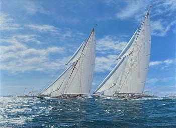 Work: Shane Couch A Close Start, 1930 America's Cup Race