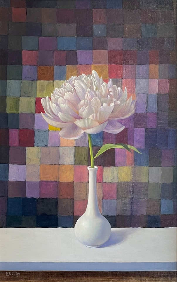 David Henry, White Peony, 2025
oil on birch panel, 15 x 9 1/2 in. (38.1 x 24.1 cm)
DH250501