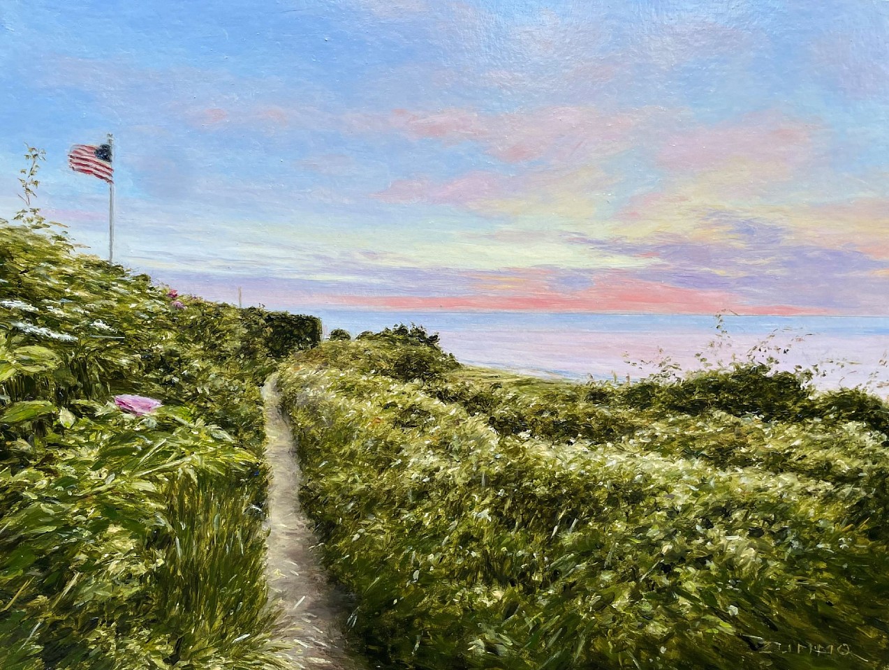 Lori Zummo, Sunrise on the Bluff Walk, 2025
oil on panel, 9 x 12 in. (22.9 x 30.5 cm)
LZ250705