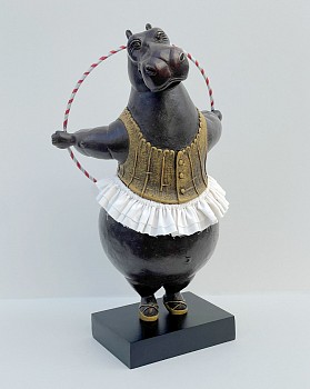 Work: Bjorn Skaarup Hippo Hula Hoop Dancer III, maquette, Ed. of 9