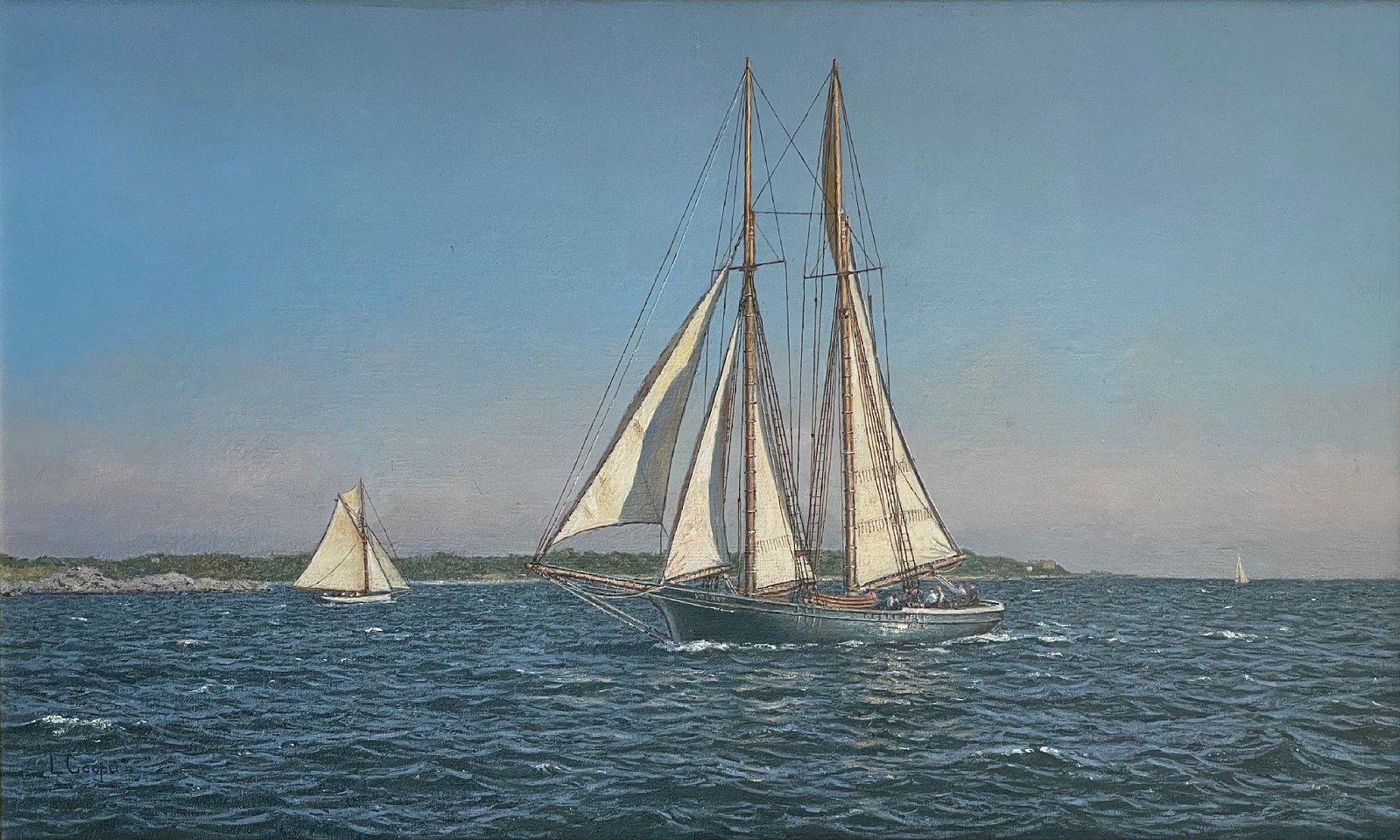 Laura Cooper, Heading to Homeport, 2025
oil on canvas, 15 x 25 in. (38.1 x 63.5 cm)
LC250901
