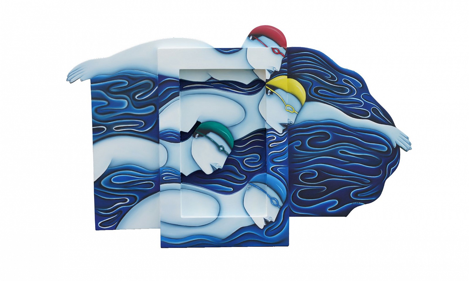 Noé Katz, The Swimmers, 2023
oil on linen on assembled wood, 25 x 35 x 5 in. (63.5 x 88.9 x 12.7 cm)
NK251202