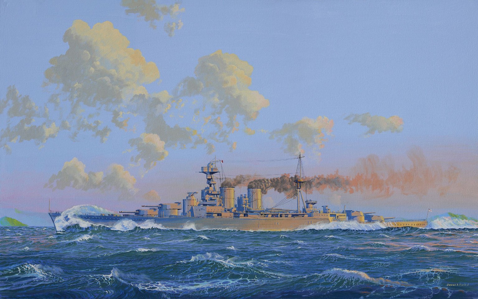 James A. Flood, HMS Hood, 1920, 2016
acrylic on canvas, 30 x 48 in. (76.2 x 121.9 cm)
JF260204