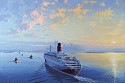 James A. Flood, Queen Elizabeth 2, Arriving at New York Harbor, 1980s
1996, acrylic on canvas