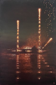 Stephen Hannock -&nbsp;Stephen Hannock Incendiary Nocturne; Bridge Launch