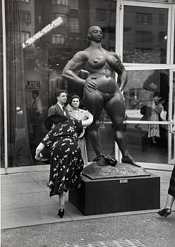 Work:&nbsp;Ruth Orkin Lady with Lachaise statue in MOMA garden