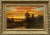 pastoral sunset framed