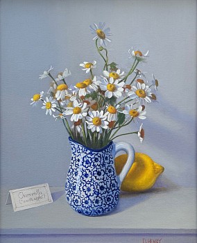 David Henry -&nbsp;David Henry Chamomile in Blue and White Pitcher with Lemon