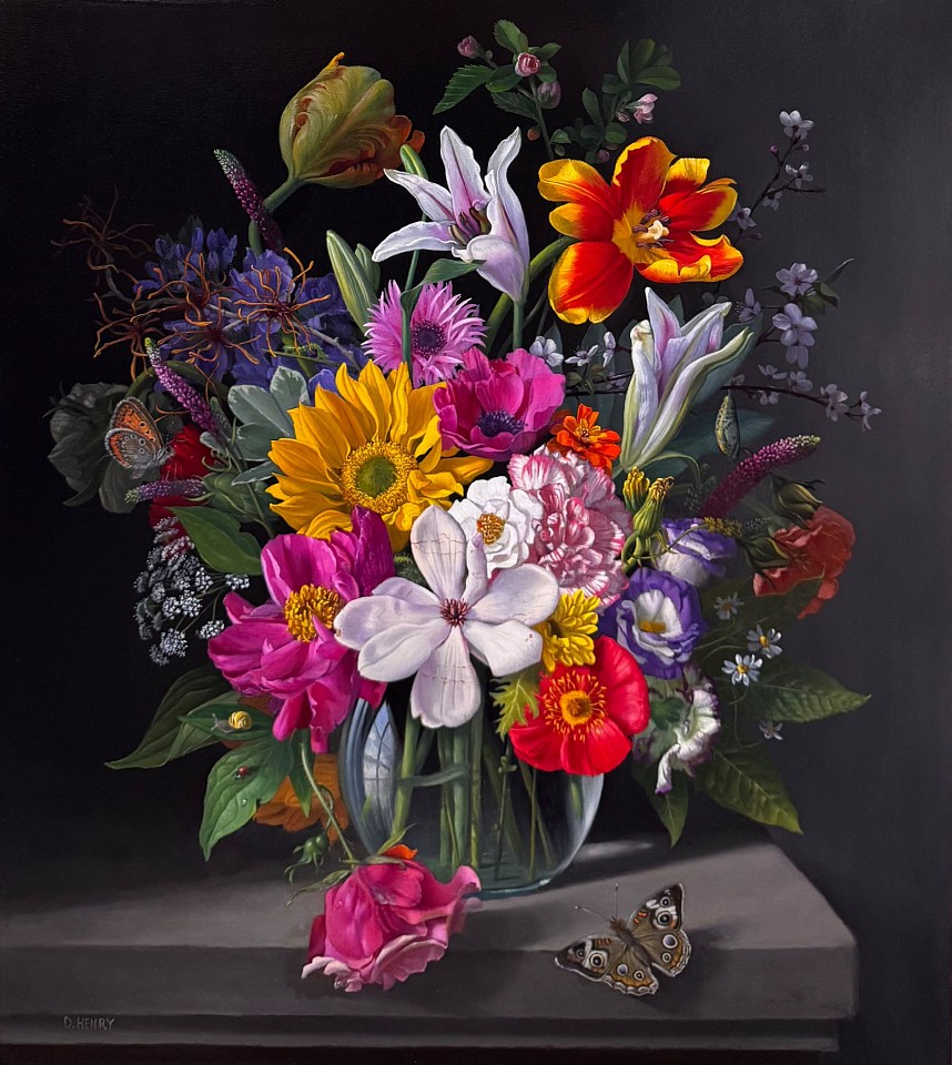David Henry, Floral in Glass Vase, 2026
oil on birch panel, 18 x 16 in. (45.7 x 40.6 cm)
DH260503