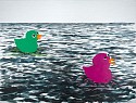 Adam S. Umbach, Duck Squad (Green and Pink)
2026, oil and acrylic on panel